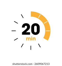 Clock Counting Down to Minutes Vector Template