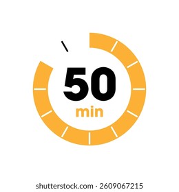 Clock Counting Down to Minutes Vector Template