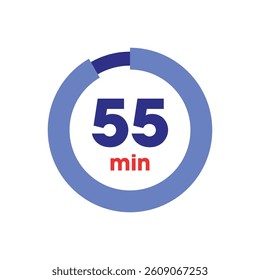 Clock Counting Down to Minutes Vector Template