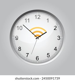 reloj y cobertura, concepto wifi, concepto de conectividad, reloj, reloj analógico