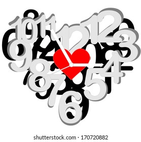 clock creative heart design.