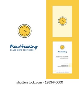 Clock  Creative Logo and business card. vertical Design Vector