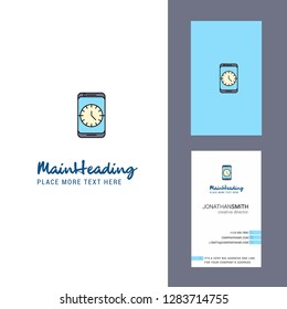 Clock  Creative Logo and business card. vertical Design Vector