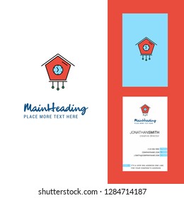 Clock Creative Logo and business card. vertical Design Vector