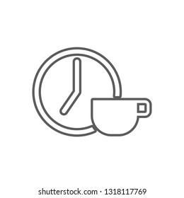 a clock and a cup of coffee icon. Element of Finance for mobile concept and web apps icon. Outline, thin line icon for website design and development, app development