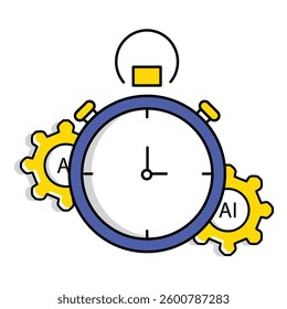 Clock and Currency Ai Business Vector Icon design