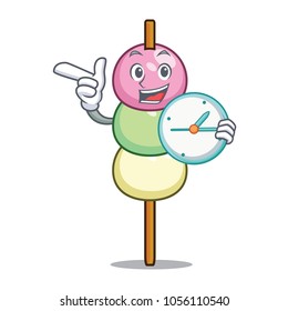 With clock dango character cartoon style