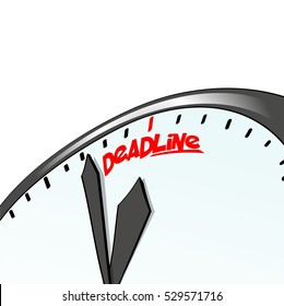 Clock with deadline area, time concept. Business background. Internet marketing. Daily infographic