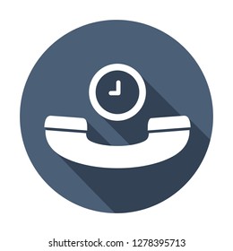 Clock deadline handle handset phone telephone icon. Vector illustration