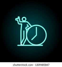 clock deadline icon. Elements of conceptual figures in neon style icons. Simple icon for websites, web design, mobile app, info graphics