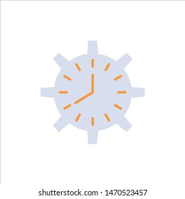 Clock, Deadline, Time, Timepiece, Timing, Watch, Work  Flat Color Icon. Vector icon banner Template. Vector Icon Template background
