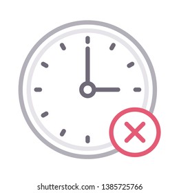 clock delete color line icon