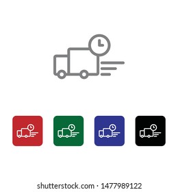 Clock, delivery, time, speed, express vector icon . Simple element illustration from UI concept. Clock, delivery, time, speed, express vector icon . Cargo Icon Vector Illustration