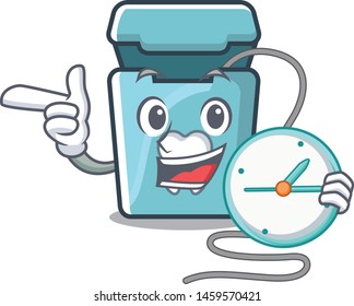 With clock dental floss in the cartoon shape