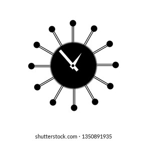 Clock design Black and white vector 