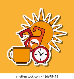 Clock design, flat illustration
