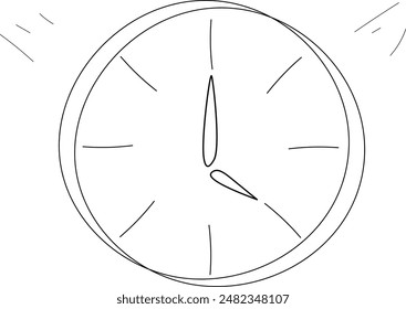 clock design line drawing doodle icon