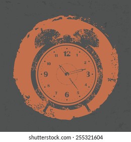 Clock design on grunge background, grunge vector