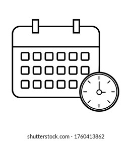 
clock design with outline style. clock theme.