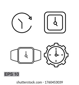 clock design with outline style. clock theme.