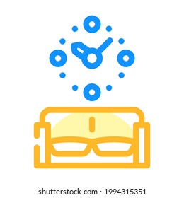 Uhrendesign-Tool auf Wandfarbsymbol Vektorgrafik. Uhrendesign-Werkzeug auf Wandschildern. einzelne Symbolillustration