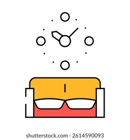 clock design tool on wall line icon vector. clock design tool on wall sign. isolated symbol illustration