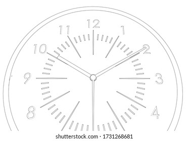 
esbozo de gráficos 3d dial de reloj
