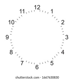 Clock Dial Hours Digit Minute Dashes Stock Vector (Royalty Free ...