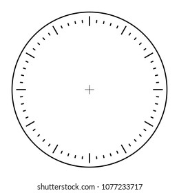 Clock dial precise and simple design, minimal style, black and white color.