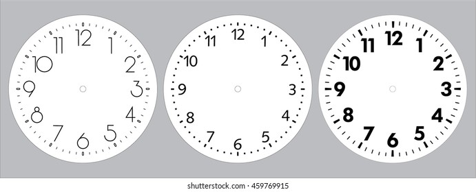Clock dial vector. Time indication.