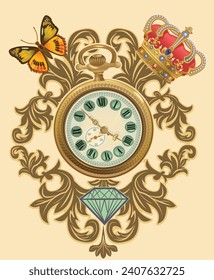 The clock and diamond tattoo
