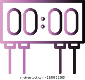 Clock Digital Display Gradient Line Icon