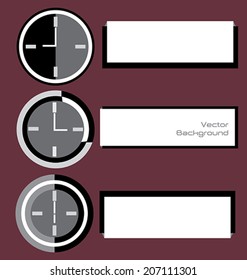 Clock digital vector with label notes template.