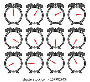 clock display set in hours or minutes