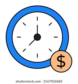 Reloj con dólar, el concepto de tiempo es dinero