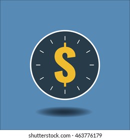 clock with dollar icon