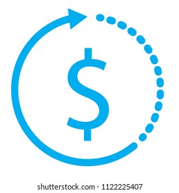 clock with dollar icon on white background. flat style. clock with dollar for your web site design, logo, app, UI. clock with dollar sign. time is money concept.  future income and annual revenue.