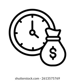Clock and dollar sign symbolizing the value of time