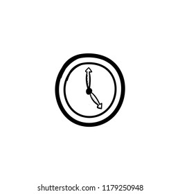 clock doodle alarm icon vector 