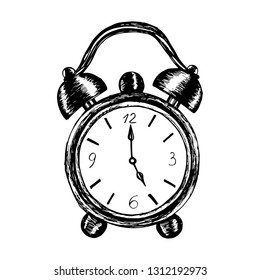 Clock. Doodle art. Vector illustration