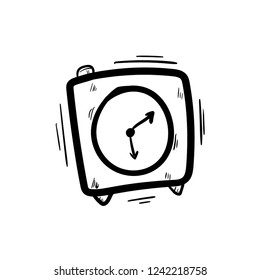 clock doodle icon vector 