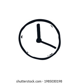 Clock doodle logo icon sign