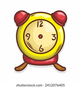 Ilustración de la pegatina del doodle de reloj. estilo de dibujo de mano