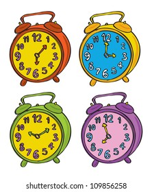 doodle de reloj de varios colores