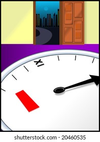clock door with background