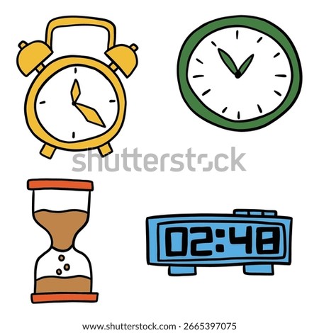clock drawing cartoon illustration collection