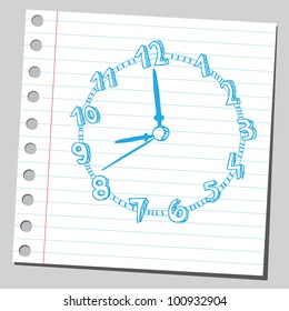 Clock drawing ( nine o'clock)