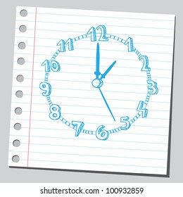 Clock drawing ( one o'clock)