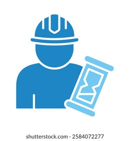 Clock dual tone blue color icon, mini, small illustration. use for modern concept, print, UI, UX kit, web and app development. Vector EPS 10, related to industrial, business, finance, investment.