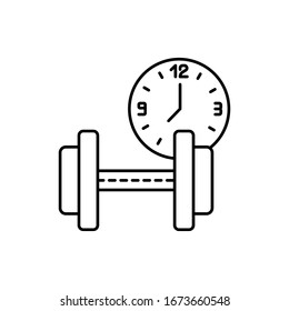 Clock, dumbbell icon. Simple line, outline vector elements of time management for ui and ux, website or mobile application